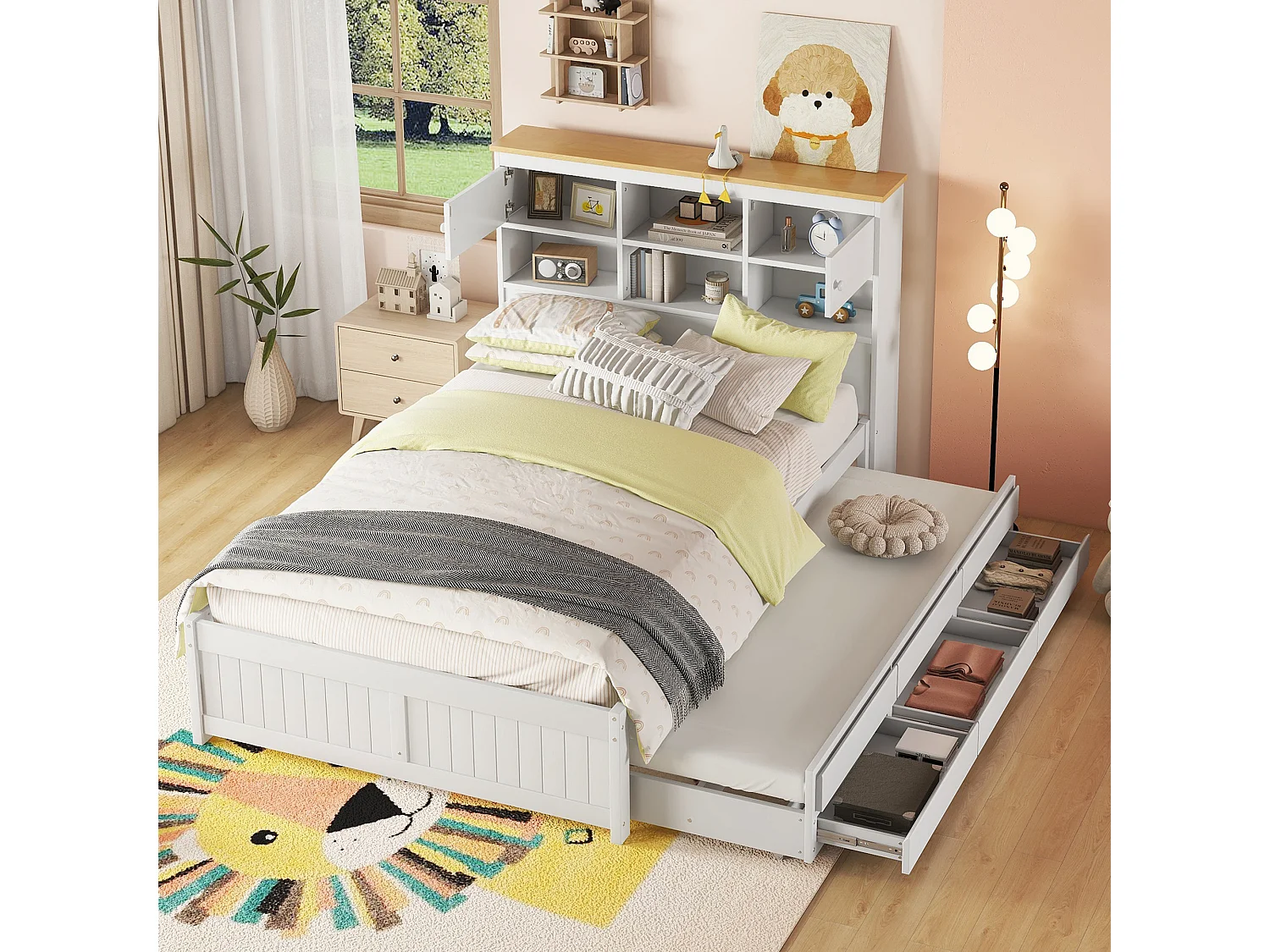 Lexiou Letto A Scomparsa Verticale 90x200 Cm - Letto Armadio Con Rete A Doghe, Salvaspazio Per Ragazzi, Grigio - 2