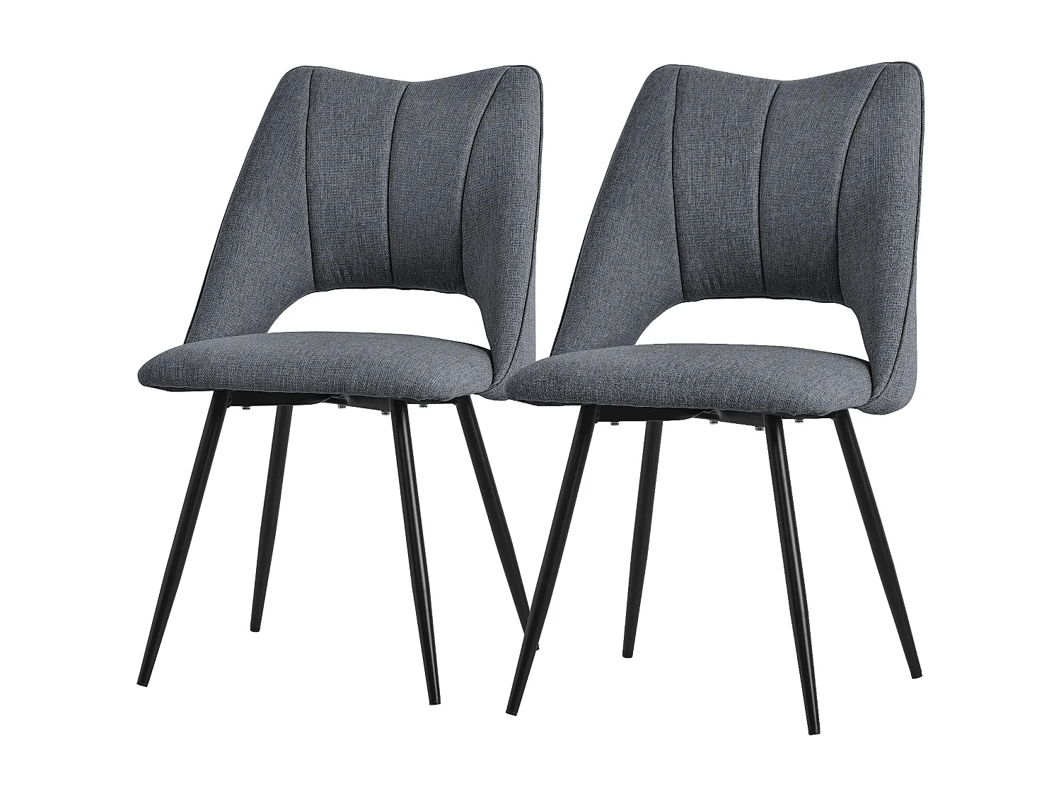 Set Di 6 Sedie Da Pranzo In Tessuto Teddy - Schienale Curvo Imbottito, Seduta Spessa 10 Cm, Gambe In Metallo Nero - Design Moderno Per Cucina E Soggiorno - 2