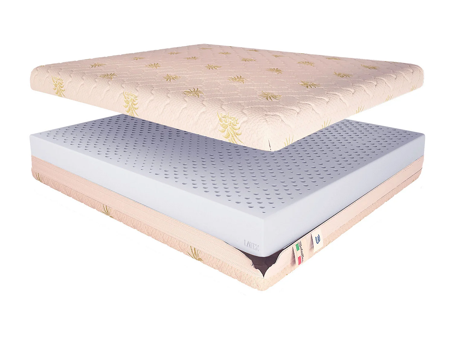 LOVELY HOME Fodera per materasso 100% cotone 160x200x25 cm - Grigio scuro