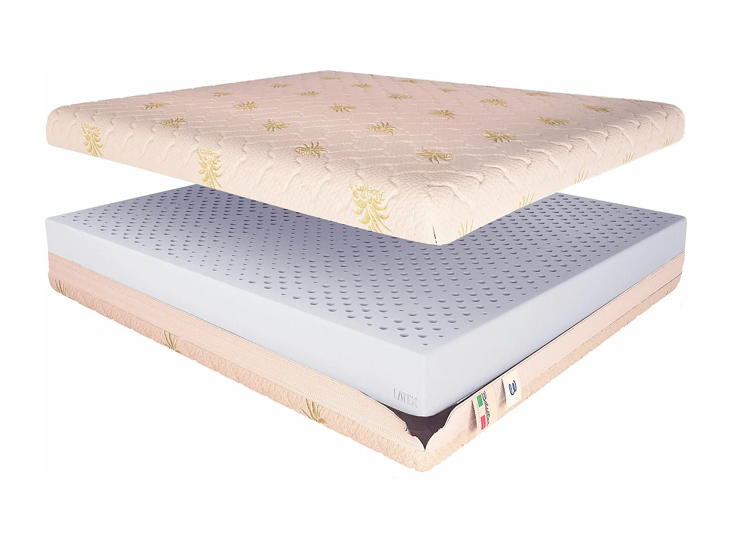 Lattice Materasso Piazza E Mezza Prezzo Materasso Lattice Alto 18 Cm  Lattice 100% 16 Cm Con Fodera Aloe Vera Matrimoniale Misura 170x190 Cm
