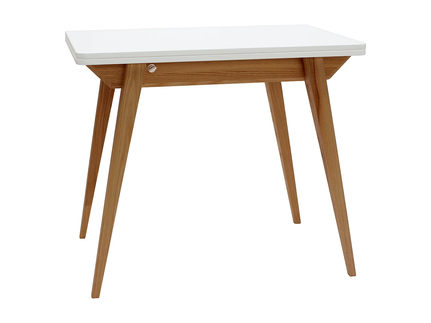 Tavolo Da Pranzo Allungabile RAGABA Envelope In Frassino - Pieghevole 90/130 Cm - Con Ripiano Portaoggetti
