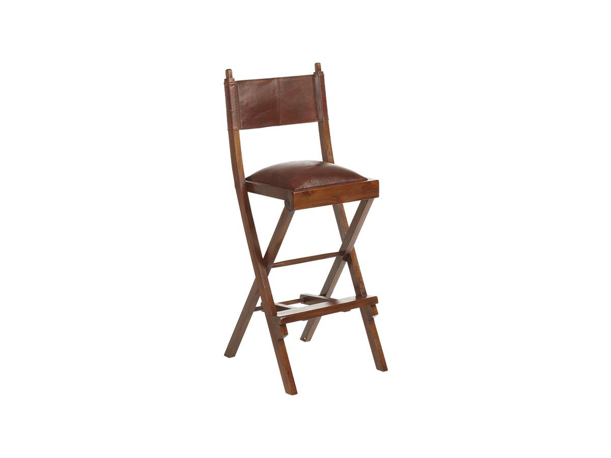 Sgabello Bar Richiudibile : Sgabello da bar tarakan teak massello e pelle