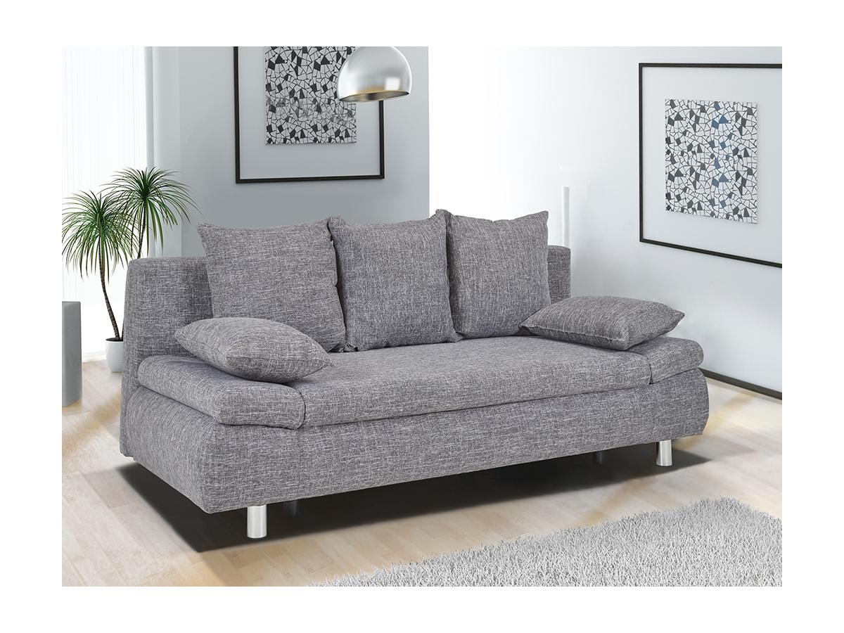 Divano letto 3 posti colore Grigio chiné FELTON Divano letto 3 posti colore Grigio chiné FELTON